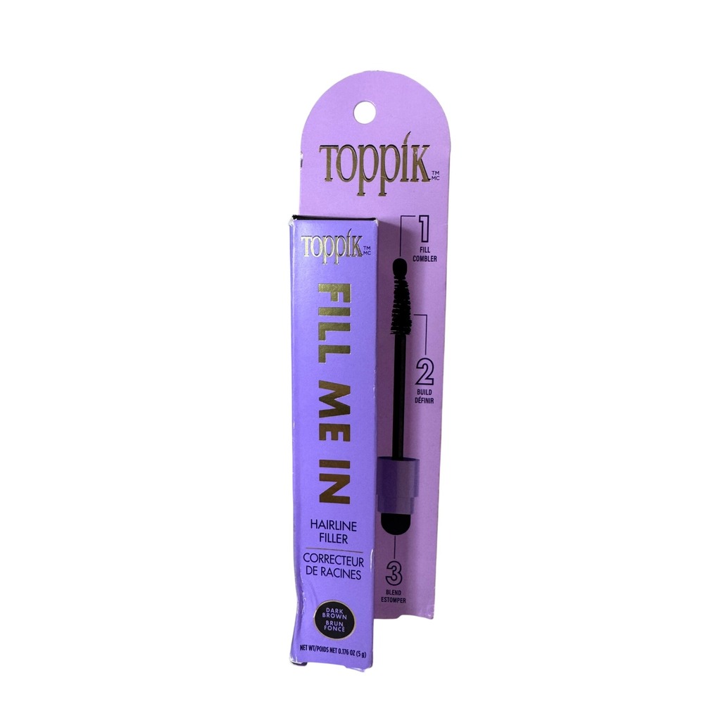 Toppik Fill Me In Hairline Filler Dark Brown 3-in-1 Keratin Hair Fiber 0.176oz